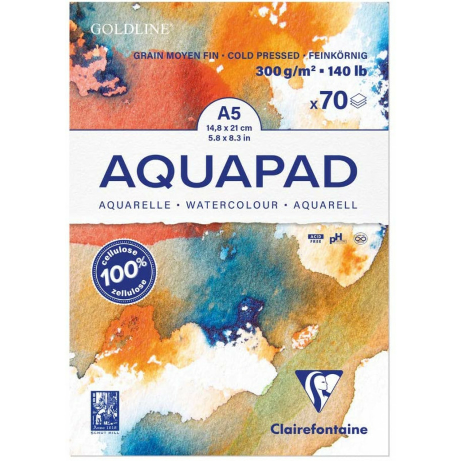 Clairefontaine Goldline Aquapad A5 70 vel 300gr.