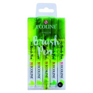 Ecoline Set van 5 Brush Pens – Groen