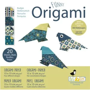 Fridolin Funny Origami Vouwblaadjes 80gr. 20vel 15x15cm Parkiet