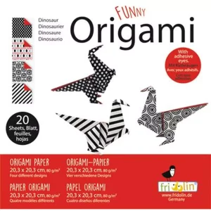Fridolin Funny Origami Vouwblaadjes 80gr. 20vel 20x20cm Dino’s