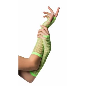 Vingerloze handschoenen lang visnet Neon groen