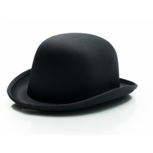 Bolhoed Bowler Hat, zwart satijn/ One-size