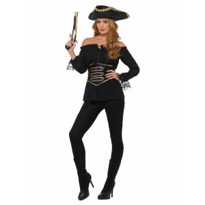 Piraat Vrouw Shirt Zwart