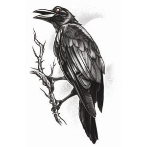 Plak Tattoo – Gothic Raven/De Raaf