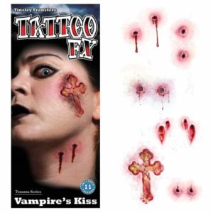 Plak Tattoo Set Vampierbeten En Kruis 7-Delig