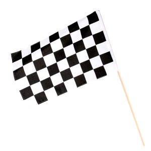 Polyester zwaaivlag Racing (30 x 45 cm / 60 cm stok)