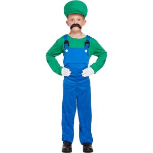 Super Mario Luigi Kostuum Kinderen