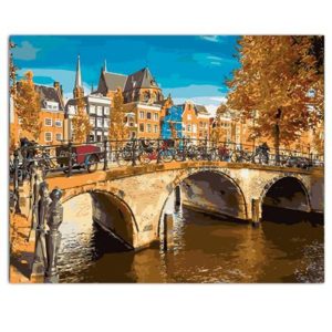 Schilderen Op Nummer – Kanaal In Amsterdam 40x50cm
