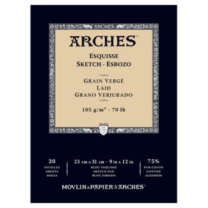 Arches® Esquisse Blok 1-zijdig gelijmd Wit 20 vel 105g/m² 23x31cm