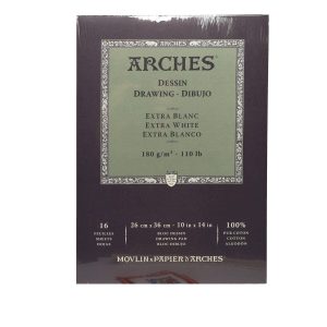 Arches® Dessin Blok 1-zijdig gelijmd Extra wit 16 vel 180g/m² 26x36cm