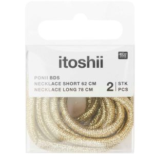 RICO Itoshii Pony Veter Ketting Glitter Goud 1x 62cm + 1x 78cm