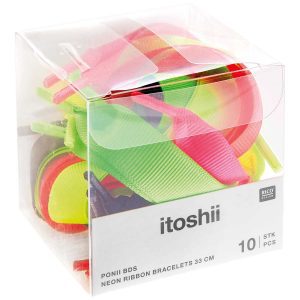 Rico Itoshii Pony Armband Linten 33cm Set, Neon 10st