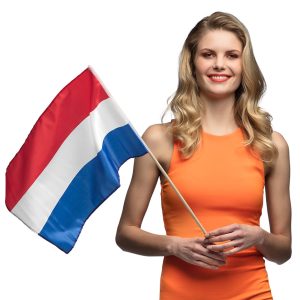 Polyester zwaaivlag Nederland (30 x 45 cm / 76 cm)