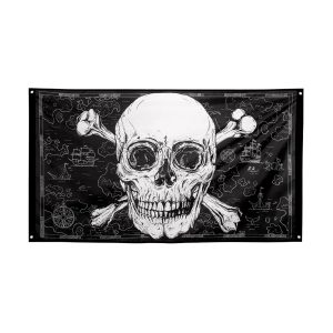 Polyester vlag Piraten (90 x 150 cm)
