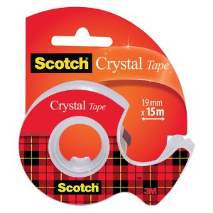 Plakband Scotch Crystal 600 19mmx15m transparant  + afroller