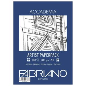 Fabriano Accademia Schetspapier Blok Wit A4 200gr. 100vel.