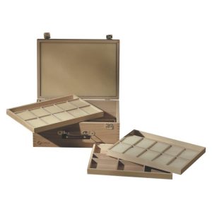 Pastelkist hout 4 trays 35×26