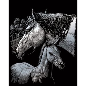 KRASFOLIE ENGRAVING ART Zilver – Paarden 21X30CM