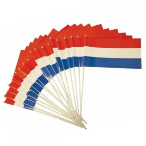 Zwaaivlag Nederland Papier Rood, wit, blauw