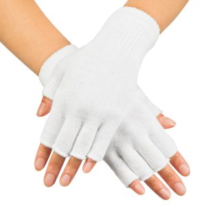 Pr. Vingerloze handschoenen wit