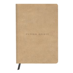 Flying Spirit, Beige Leren Dummy A5 90vellen. DOTTED grid 90g ivoor papier