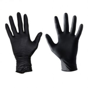 Latex Handschoenen Zwart per 10 paar.