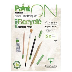PaintON Recycled paper pad A3 30 sheets White 250g