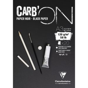 Carb’ON verlijmd zwart papier 120 gr., 20 vel A3