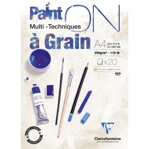 Paint On a Grain, Multi- Techniques, wit papier A4, 250 gram