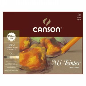 Canson Mi-Teintes 32x41cm, 50% coton, 160grams, 30 vel, 5 kleuren