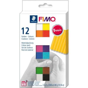 Fimo soft materiaalpak “Basic”, bont, 12x25g