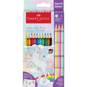 Kleurpotlood Faber-Castell Grip Unicorn 10 colour grip + 3  sparkle pastel kleurpotloden inclusief unicorn stickers