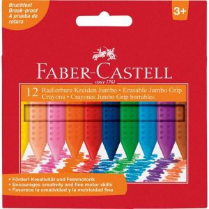 Uitwisbare Krijt Faber Castell Jumbo GRIP doos 12 stuks