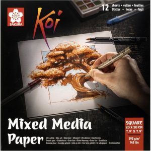 Sakura Koi Mixed media papier | 20 x 20 cm, 290 g, 12 vellen