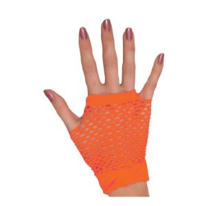 Nethandschoen kort vingerloos fluor oranje