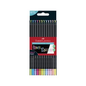Kleurpotlood Faber-Castell Black Edition 12 stuks           neon+pastel in karton etui