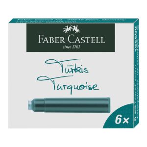 Inktpatronen Faber-Castell turkoois doosje a 6 stuks