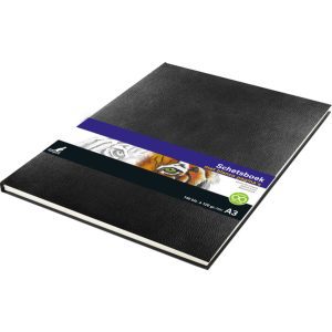 Schetsboek Kangaro A3 creme 120 grams blanco papier, 140    blz hard cover imprint slang, zwart