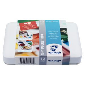 Van Gogh Aquarelverf pocket box Basic Colours met 12 kleuren in halve Napjes + 3 gratis kleuren