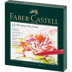 Tekenstift Faber-Castell Pitt Artist Pen Brush 12-delig Studiobox