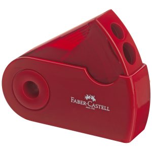 Puntenslijper Faber-Castell “Sleeve” rood/blauw 2 gaats
