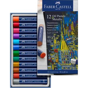 Oliepastelkrijt Faber-Castell Metallic 12 stuks assorti     kleuren