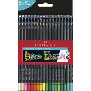 Kleurpotloden Faber-Castell Black Edition in kartonnen etui á 24 stuks