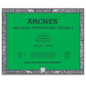 Arches® Watercolour Blok 4-zijdig gelijmd Natuurlijk wit Grain fin 20 vel 300g/m² 41X51cm