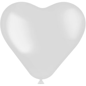 Hartvormige Ballonnen Coconut White 25cm – 8 stuks