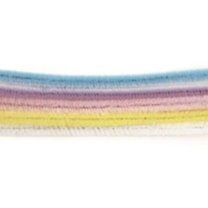 Chenilledraad, 5 pastelkleuren, 30cm, 9 mm dik, ZB-zak à 15 st.
