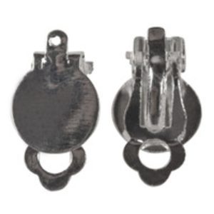 Oor-clip mit oog, 12 mm ø, platina, ZB-zak à 2 stuks