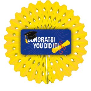 Honeycomb Fan Deco Congrats You Did It! 45cm