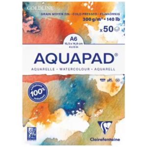 Clairefontaine Aquapad A6 Aquarelpapierblok 10,5×14,8cm 300gr. 50vel.