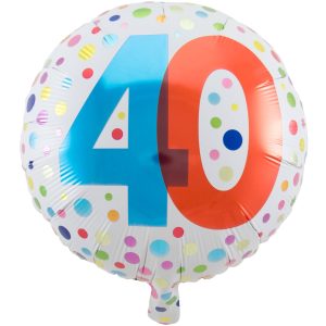 Heliumballon 45cm Rainbow Dots 40 jaar